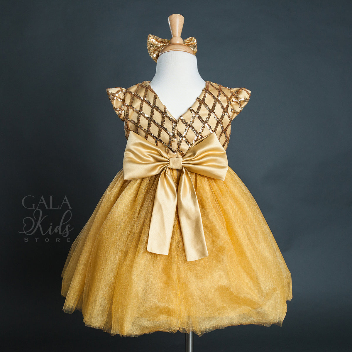 Emily Gold Dress – Gala Kids Store