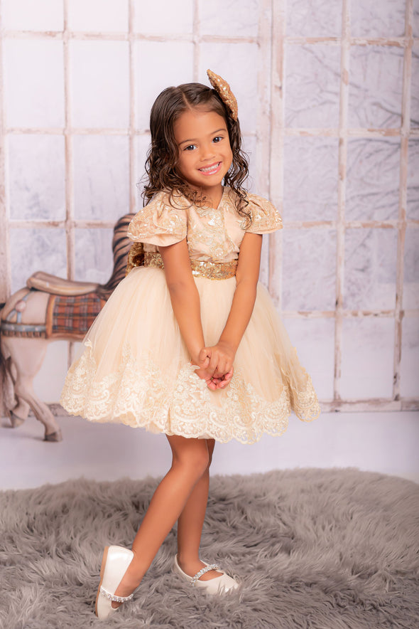 Helena gold dress