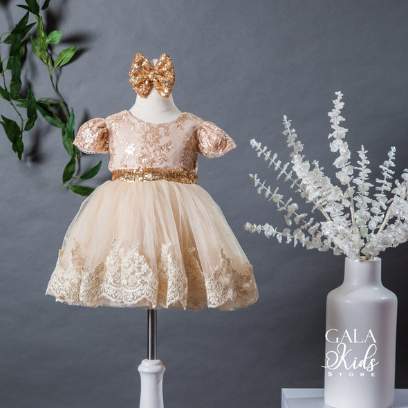 Helena gold dress
